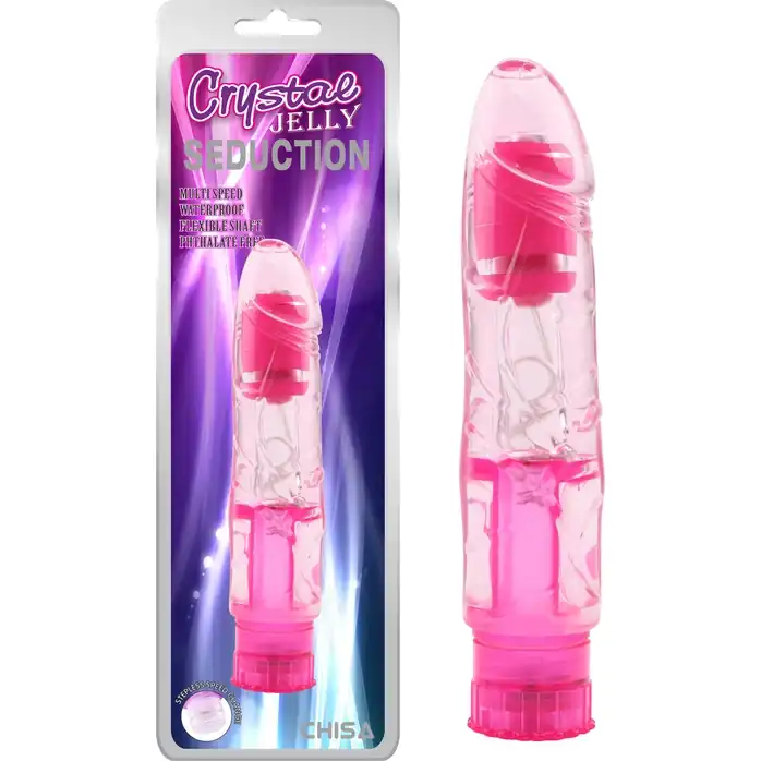 Розовый вибратор Seduction - 16,2 см - Crystal Jelly. Фотография 2.