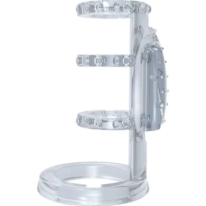 Прозрачная насадка-клетка с вибрацией Vibrating Cock Cage - 7,6 см - Get Lock