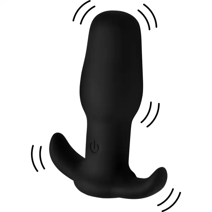 Черная анальная вибровтулка Anal Plug with Remote Control - 8 см - Under Control. Фотография 2.