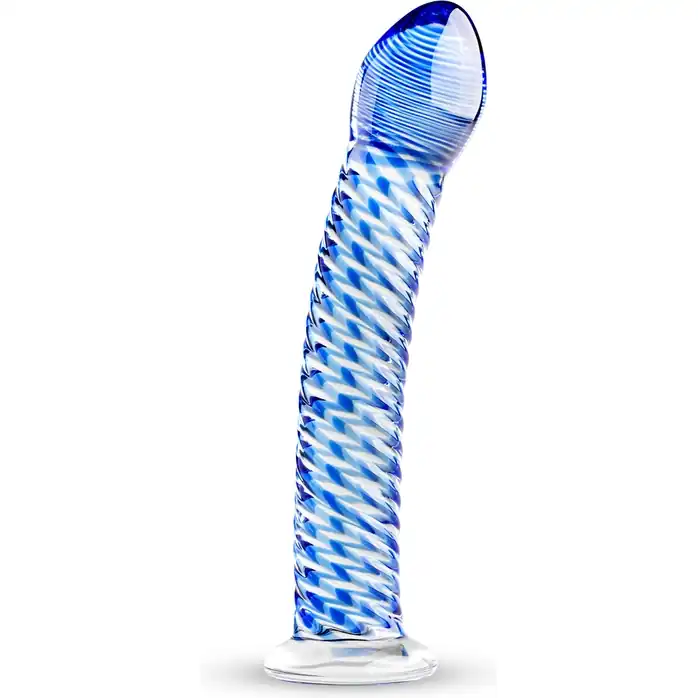 Голубой стеклянный фаллоимитатор Glass Dildo No.5 - 18 см - Gildo