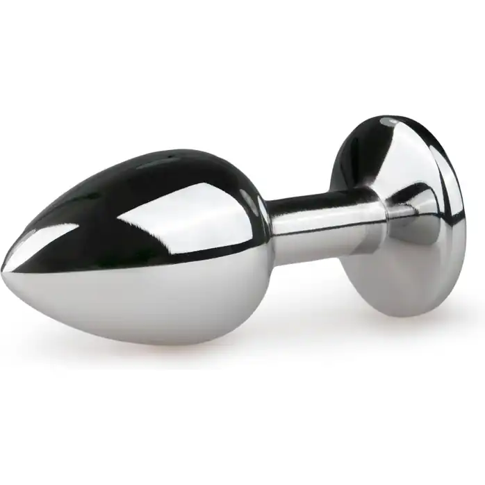 Серебристая анальная пробка с розовым кристаллом Metal Butt Plug - 7,2 см - Anal Collection. Фотография 2.