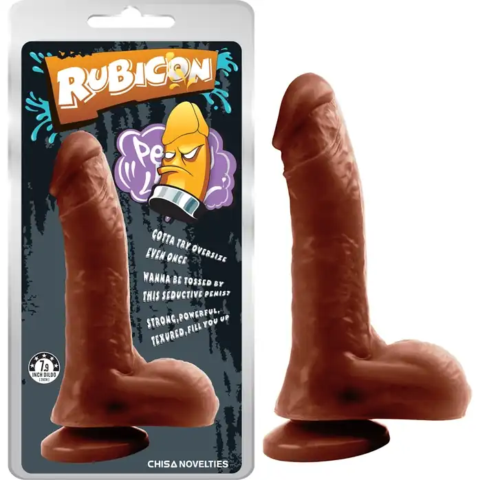 Коричневый фаллоимитатор Night Club Penis - 20 см - Rubicon. Фотография 2.