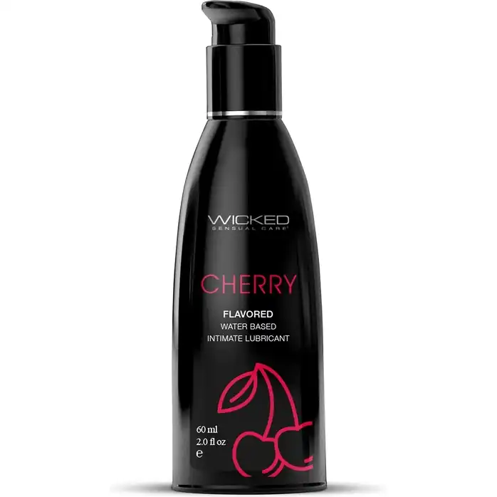 Лубрикант на водной основе с ароматом вишни Wicked Aqua Cherry - 60 мл