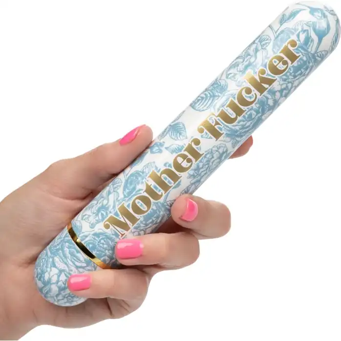 Голубой классический вибратор Naughty Bits Mother Fucker Personal Vibrator - 18 см - Naughty Bits. Фотография 5.