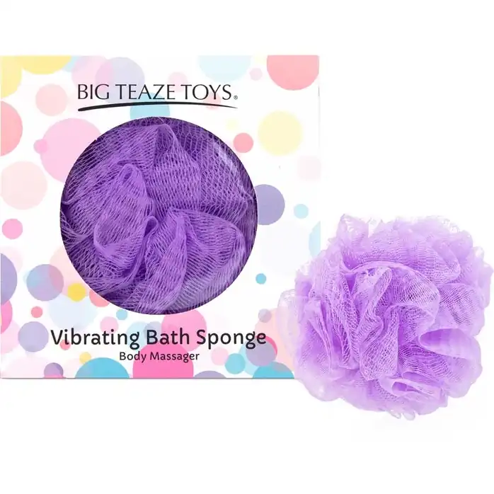 Фиолетовая губка для ванны с вибропулей Vibrating Bath Sponge. Фотография 3.