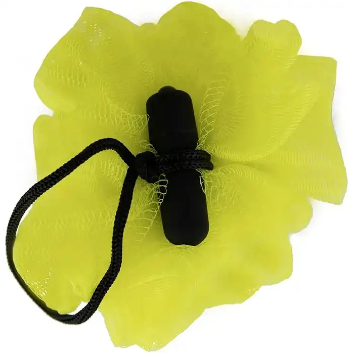 Желтая губка для ванны с вибропулей Vibrating Bath Sponge