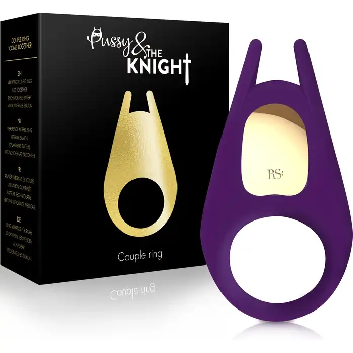 Фиолетовое эрекционное виброкольцо Rianne S Pussy The Knight. Фотография 4.