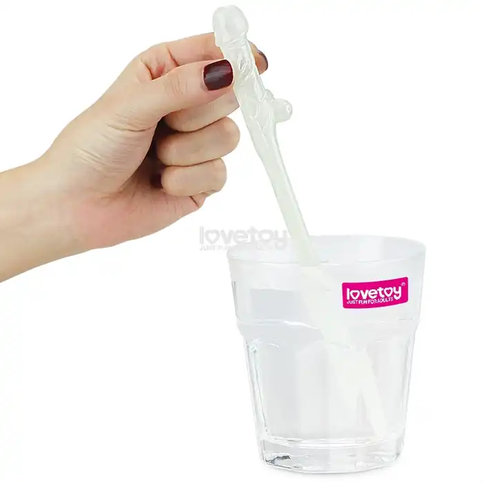 Светящиеся в темноте трубочки для напитков в виде пенисов Willy Straws - 9 шт. Фотография 4.