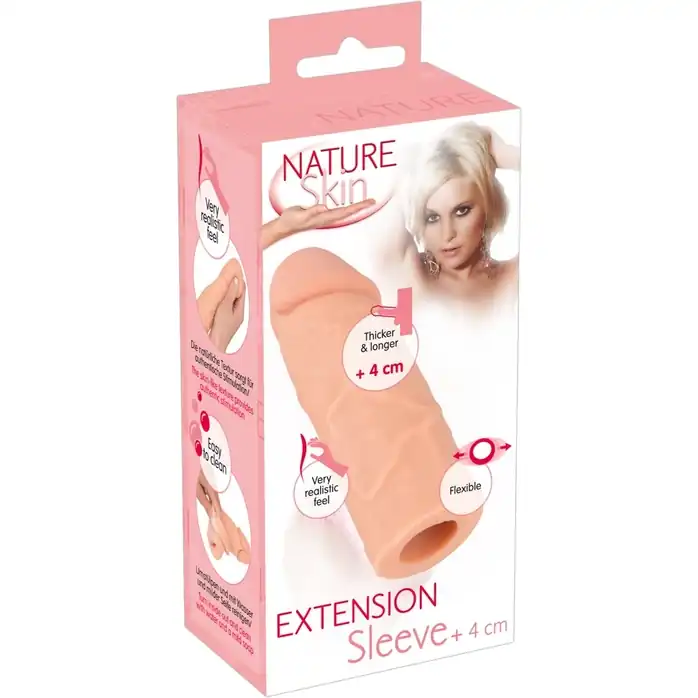 Телесная насадка-реалистик Extension Sleeve - 15,5 см - Nature Skin. Фотография 10.