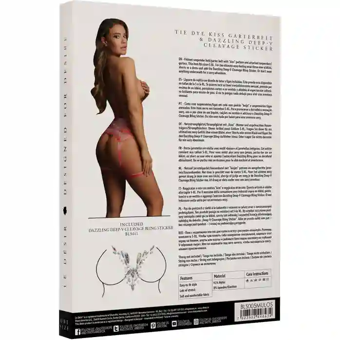 Пояс для чулок с гартерами и наклейкой Kiss Garterbelt Dazzling Sticker - Le Desir. Фотография 7.