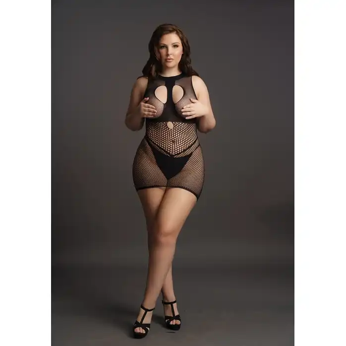 Мини-платье из сетки Duo Net Open Cup Mini Dress - Le Desir. Фотография 3.