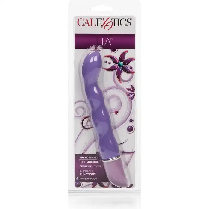 Силиконовый фиолетовый вибратор Lia Magic Wand - 21 см - Lia. Фотография 2.