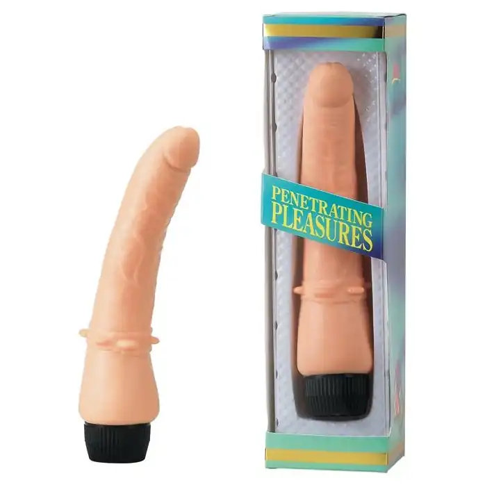 Телесный вибратор с шипиками на основании VINYL P-SHAPE - 20 см - Penetrating Pleasures