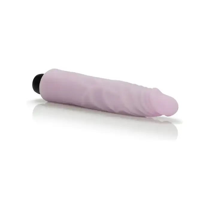 Рельефный вибратор Soft Touch Sleeve со съёмной сиреневой насадкой - 20,5 см. Фотография 7.