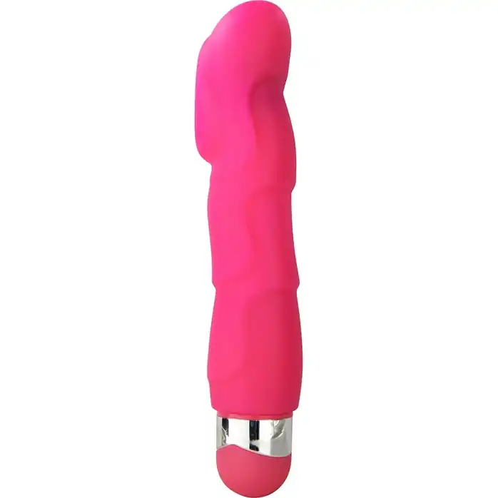 Розовый стимулятор точки G Happy G-spot с вибрацией - 18,5 см - Classics