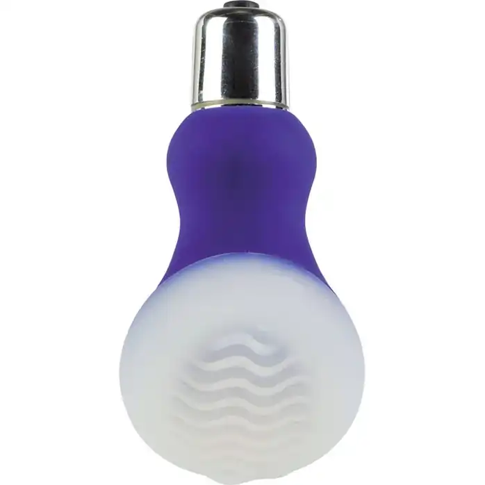 Массажер фиолетового цвета со съемной насадкой для заморозки Posh Silicone Wave - Posh
