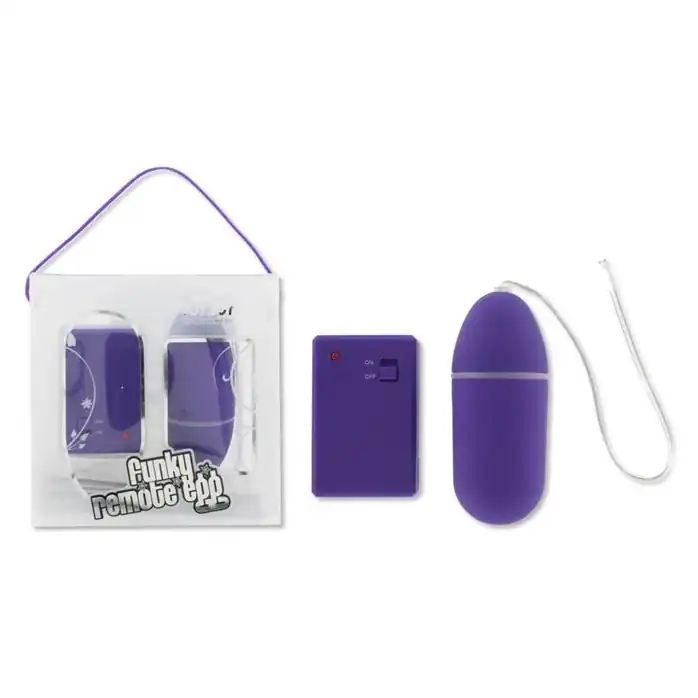 Фиолетовое виброяйцо Funky Remote Egg с дистанционным управлением - 7,5 см. - Funky