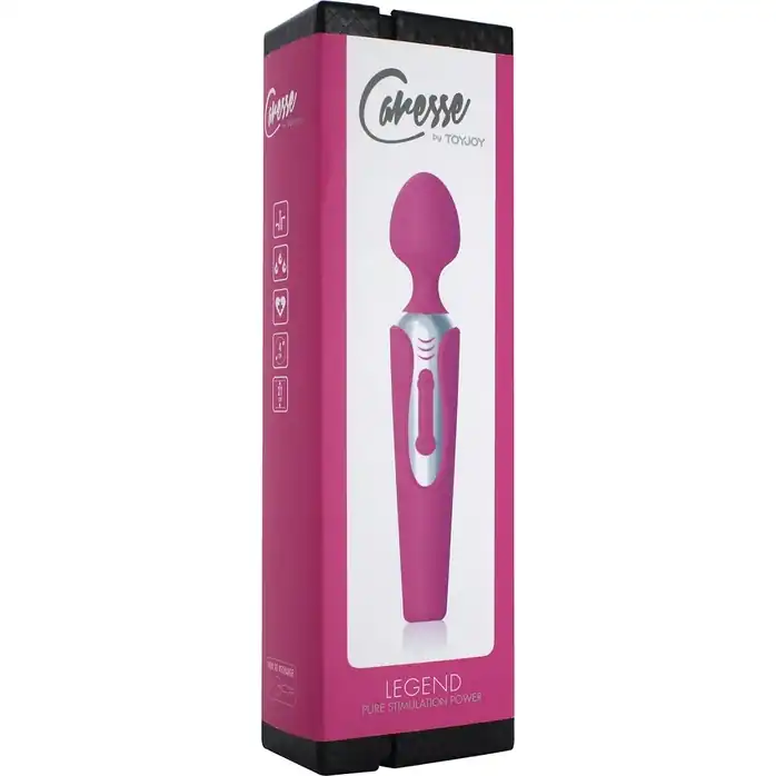 Розовый вибростимулятор LEGEND MASSAGER - 20 см - Caresse. Фотография 2.