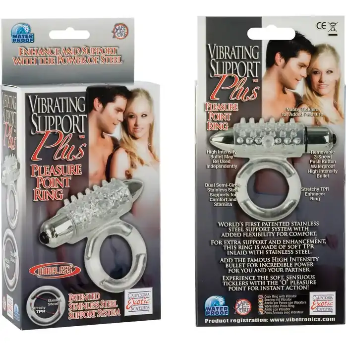 Эрекционное кольцо с вибрацией Support Plus Pleasure Point - Support Plus. Фотография 5.