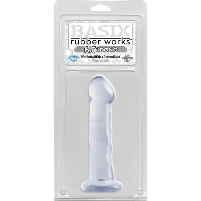 Прозрачный фаллоимитатор Basix - 16,5 см - Basix Rubber Works. Фотография 2.