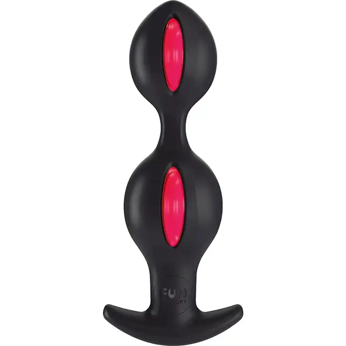 Чёрно-малиновые анальные шарики B Balls Duo - 12,5 см