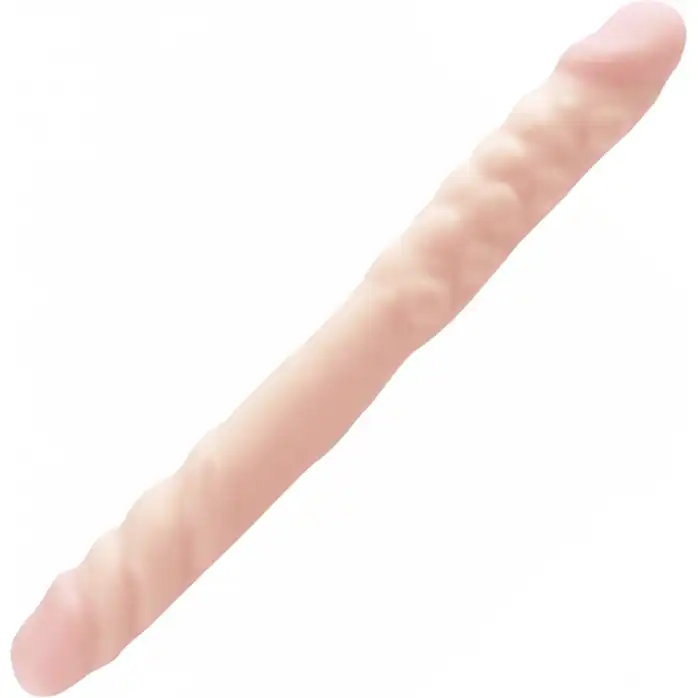 Телесный двусторонний фаллоимитатор BASIX 16 Double Dong - 38,5 см - Basix Rubber Works
