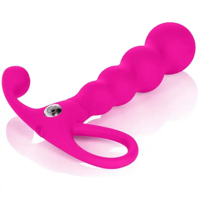 Розовый анальный вибромассажер Embrace Beaded Probes - 9,5 см - Embrace. Фотография 4.