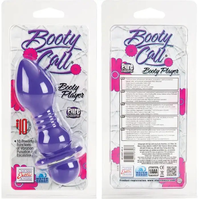 Фиолетовая анальная пробка Booty Call Player с вибрацией - 14 см - Booty Call. Фотография 4.