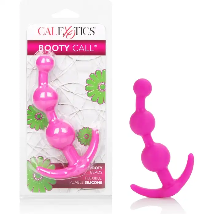 Розовая силиконовая анальная цепочка Booty Call - 13 см - Booty Call. Фотография 4.
