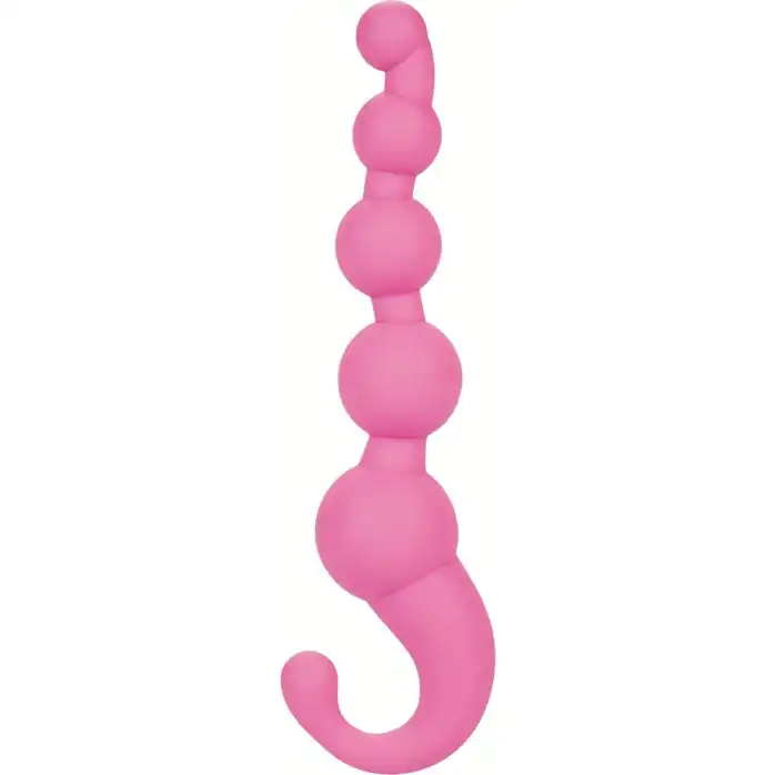Упругая розовая цепочка L Amour Premium Silicone Beaded Probes - 17 см - L Amour