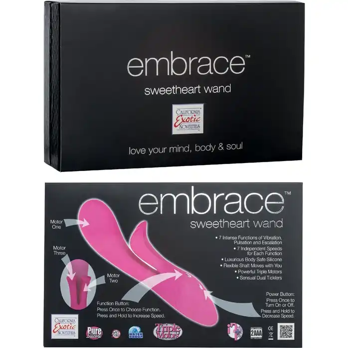 Розовый вибратор Embrace Sweetheart Wands - 20 см - Embrace. Фотография 2.