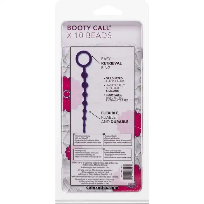 Фиолетовая силиконовая цепочка Booty Call X-10 Beads - Booty Call. Фотография 5.