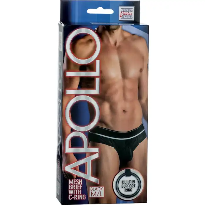 Мужские трусы-брифы Apollo Mesh Brief with C-Ring с эрекционным кольцом - Apollo