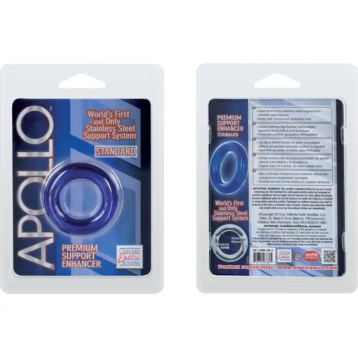 Синее эрекционное кольцо Apollo Premium Support Enhancers - Standard - Apollo. Фотография 2.