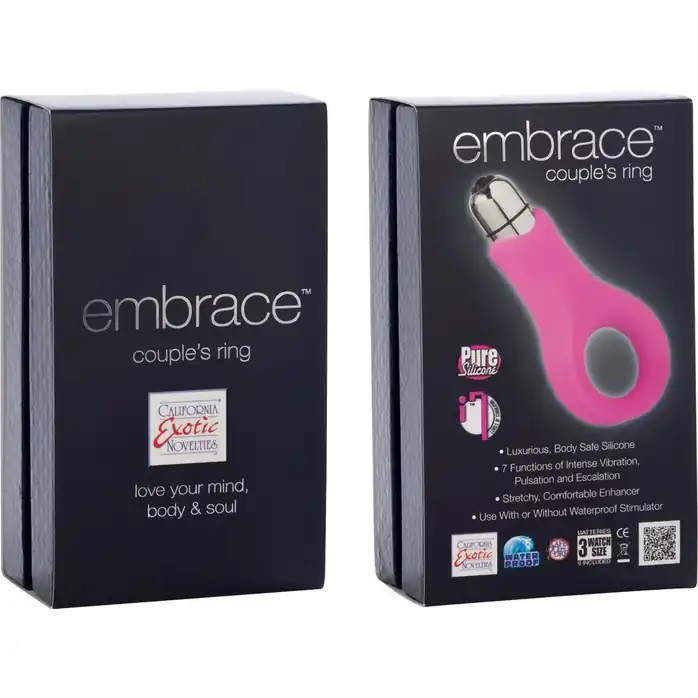 Розовое виброкольцо Embrace Couples Ring - Embrace. Фотография 2.