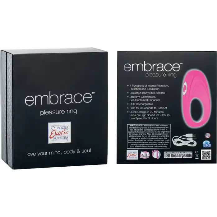 Розовое виброкольцо Embrace pleasure rings - Embrace. Фотография 2.