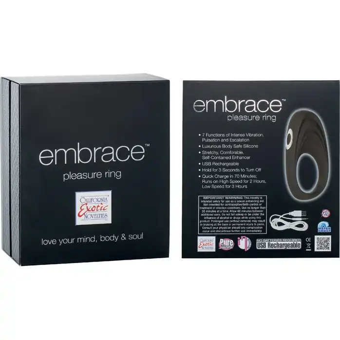 Серое виброкольцо Embrace pleasure rings - Embrace. Фотография 2.