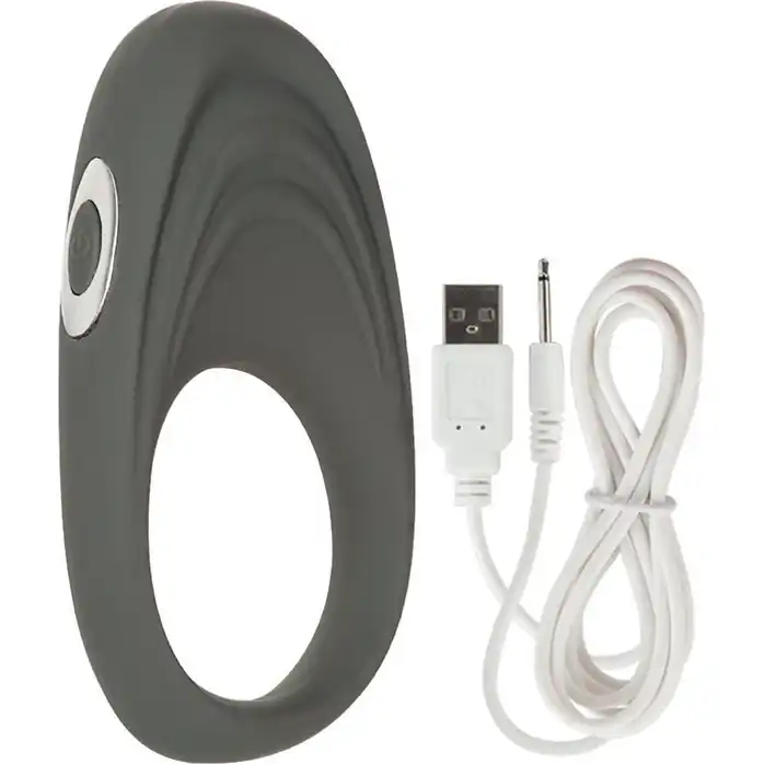 Серое виброкольцо Embrace pleasure rings - Embrace