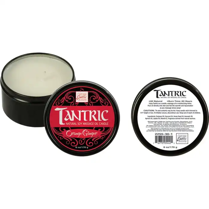 Массажная свеча с ароматом апельсина и имбиря Tantric Soy Candle Orange Ginger - Tantric Collection. Фотография 2.