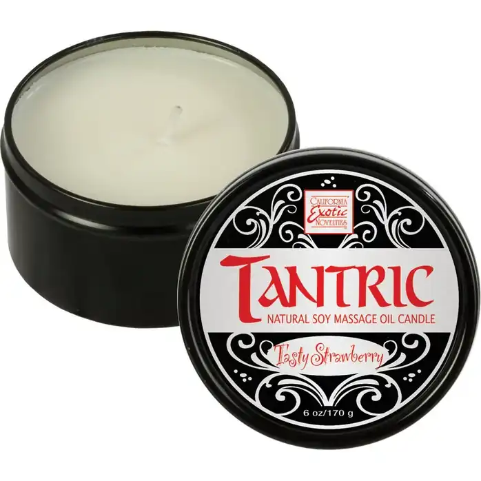 Массажная свеча с ароматом клубники Tantric Soy Candle Tasty Strawberry - Tantric Collection
