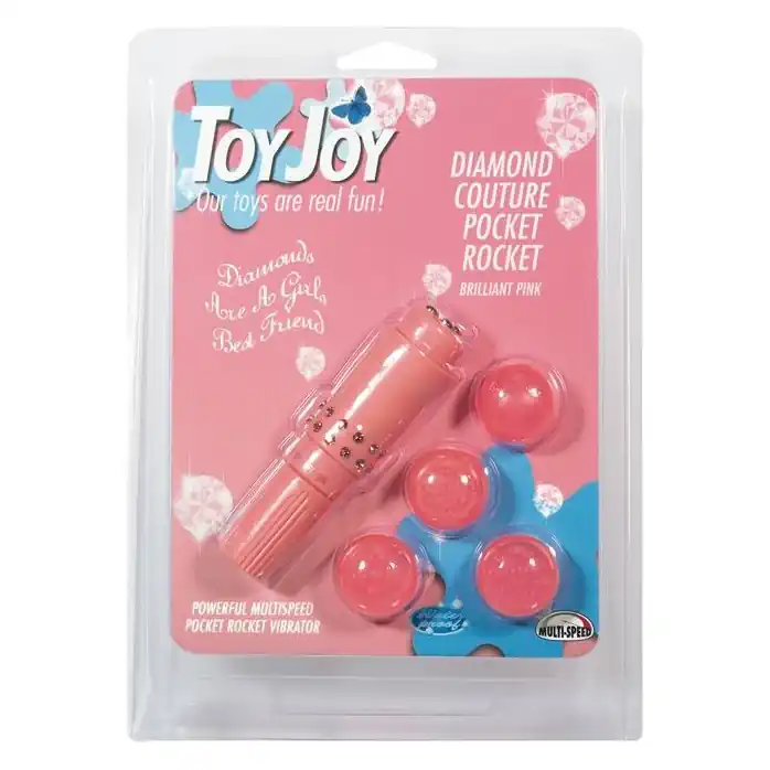 Розовая виброракета DIAMOND POCKET ROCKET - 10 см - Basics. Фотография 3.
