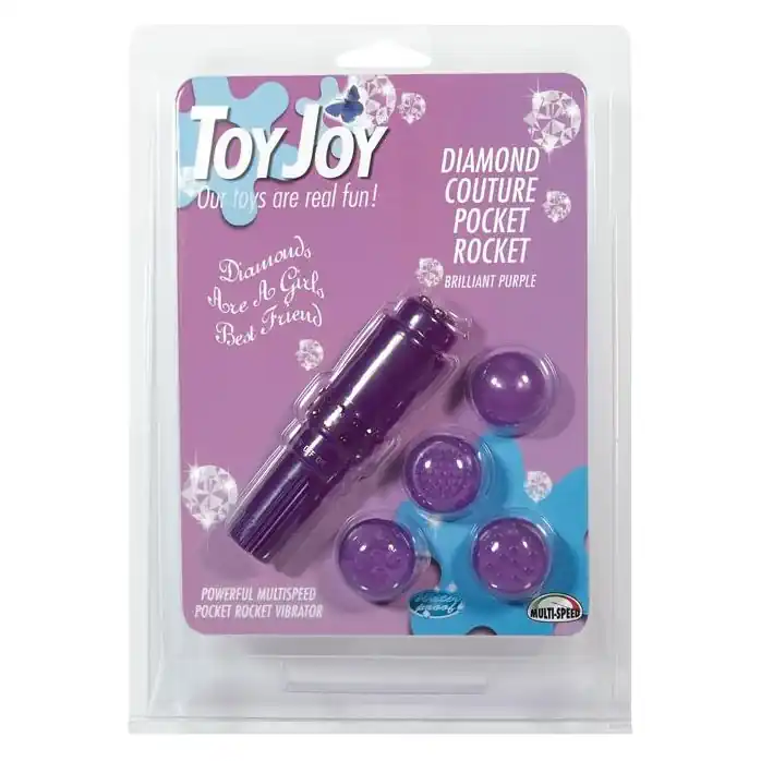 Фиолетовая виброракета DIAMOND POCKET ROCKET - 10 см - Basics. Фотография 3.