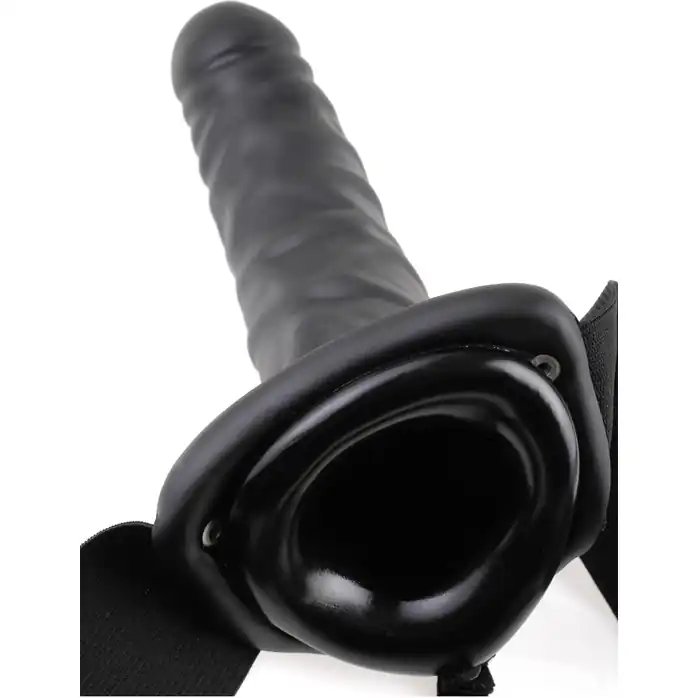 Фаллопротез с вибрацией Vibrating Hollow Strap-On - 20,3 см - Fetish Fantasy Series. Фотография 4.
