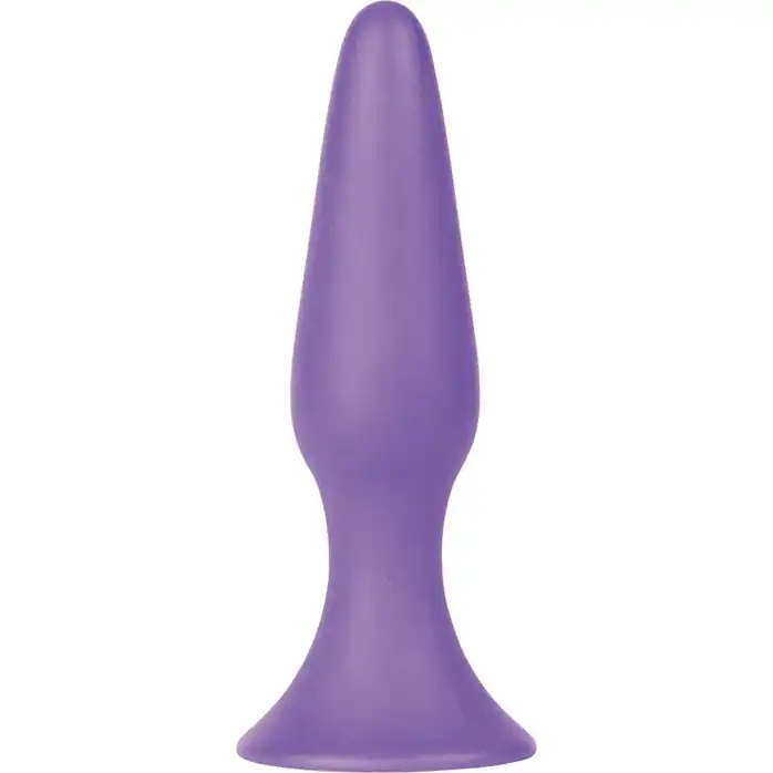 Фиолетовая анальная втулка Silky Buttplug Medium - 12,5 см - Shots Toys