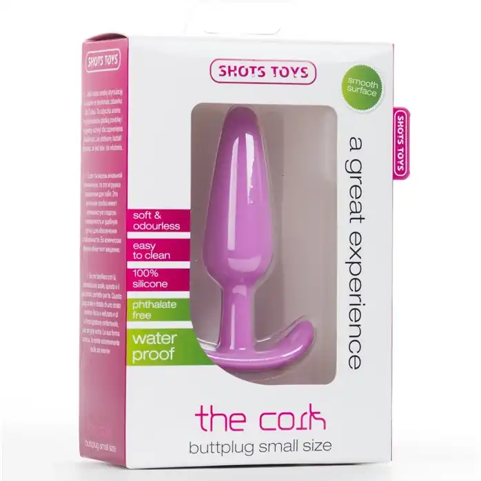 Розовая анальная втулка The Cork Small - 10 см - Shots Toys. Фотография 2.