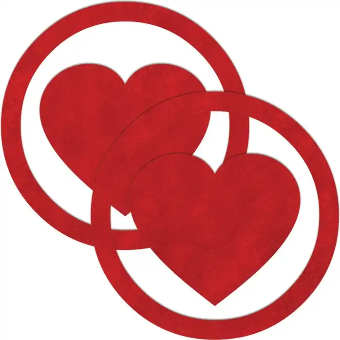 Красные пестисы Round Hearts в виде сердечек в круге - Ouch!