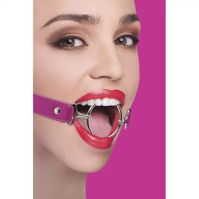 Расширяющий кляп Ring Gag XL с розовыми ремешками - Ouch!