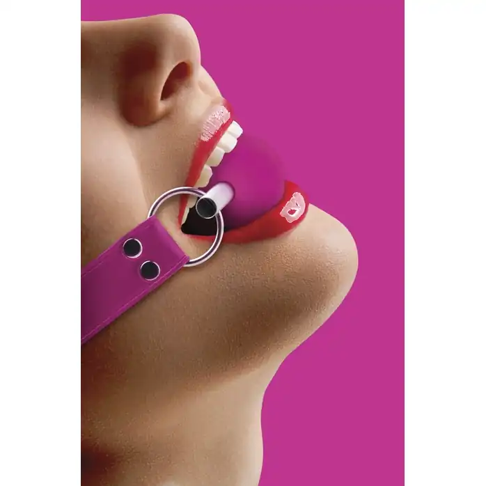 Кляп-шар на розовых ремешках Solid Ball Gag - Ouch!
