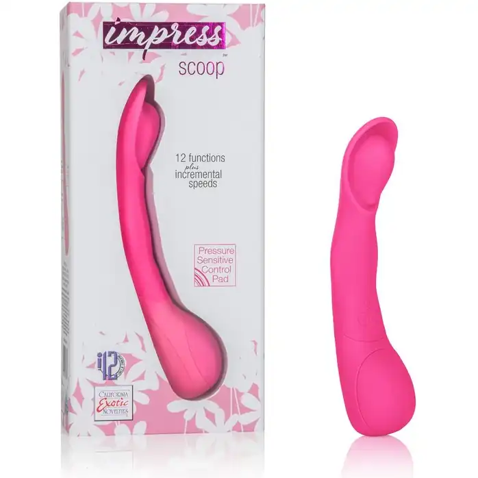 Розовый вибромассажер Impress Scoop - 12 см - Impress