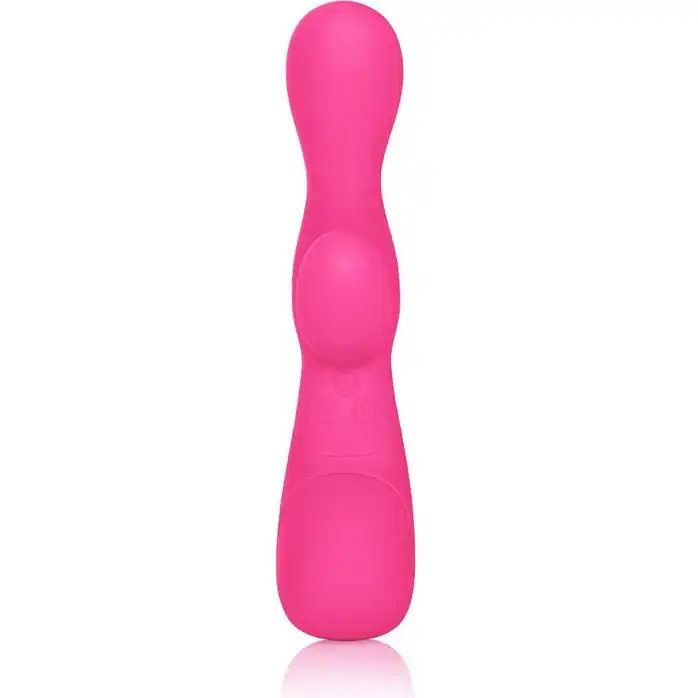 Розовый вибромассажер Impress Tongue со стимуляцией клитора - 18 см - Impress. Фотография 3.